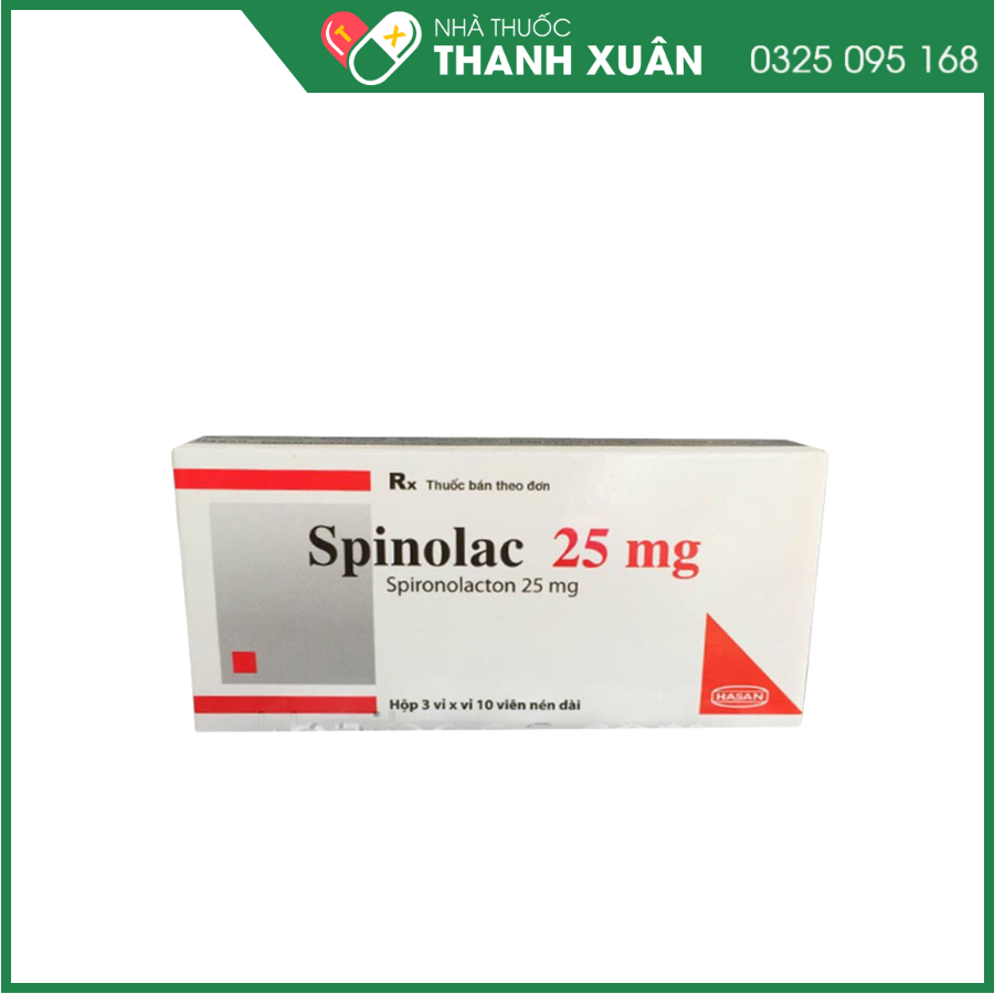 Spinolac 25mg điều trị suy tim sung huyết, hội chứng thận hư, xơ gan cổ trướng và phù